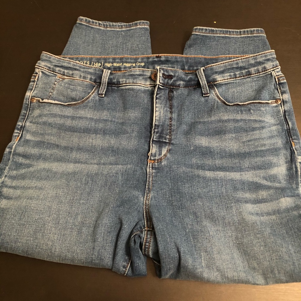 High waisted jeggings crop